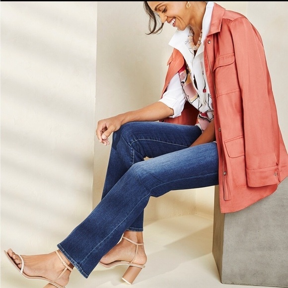 CHICO’S Satin Utility Explorer Jacket Long Sleeve Desert Red NEW Size 2 US 12/14 - Picture 16 of 16